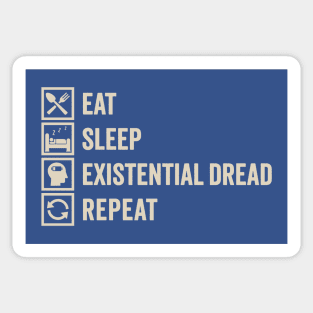 Eat, Sleep, Existential Dread, Repeat: Anxious but Playful Sticker